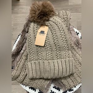 Best seller warm winter slouchy beanie hat scarf set knit beanie hat scarf.